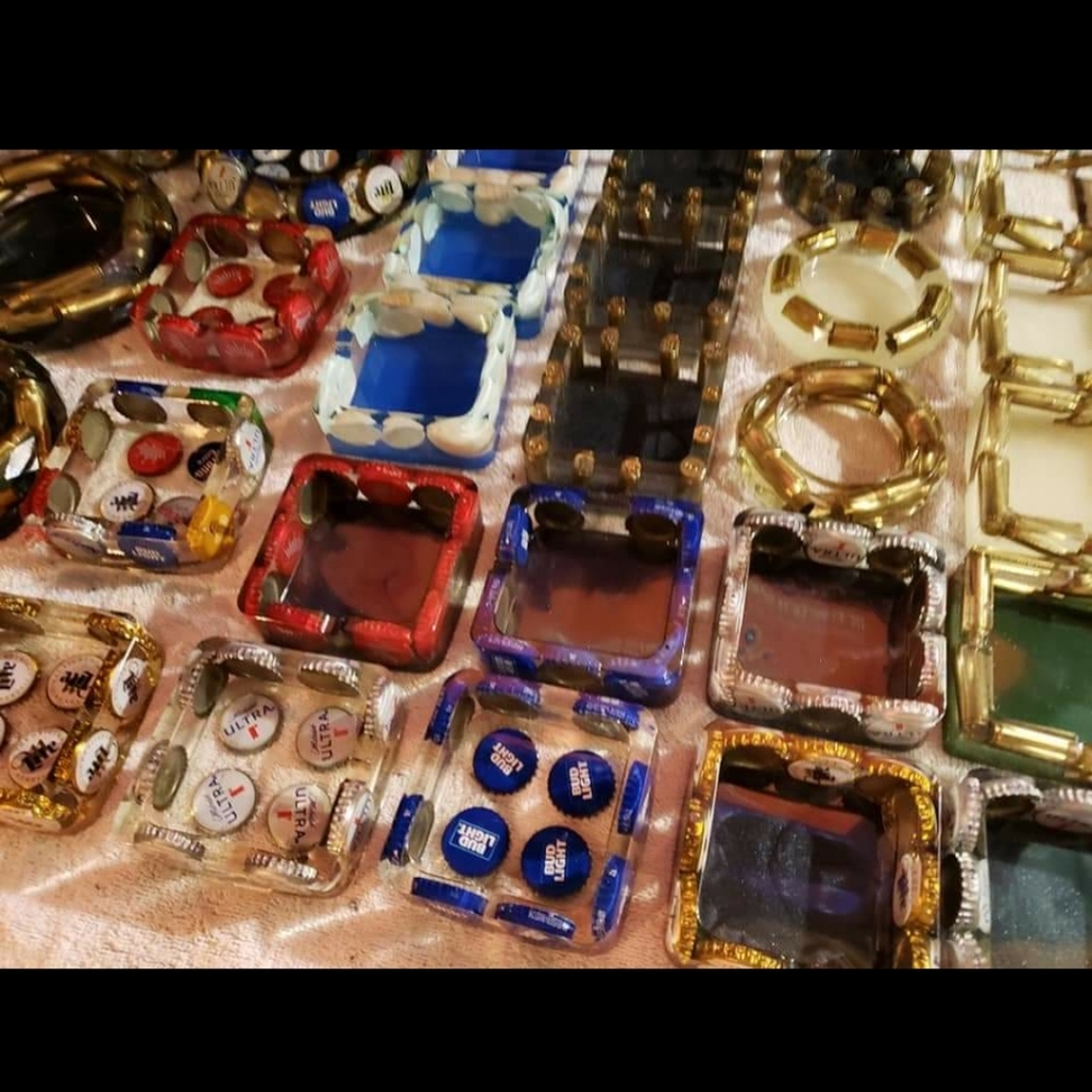 Epoxy Ashtray- Bottle Cap Ashtray- Bullet Casing Ashtray - Seashell Ashtray